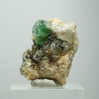 Seltene Phantom Fluorit Würfel, Muskovit Stufe Erongo, Namibia 13*12*10mm #13503