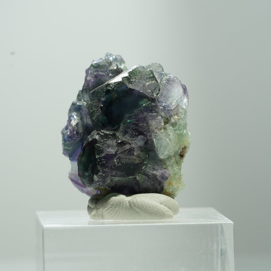 Rare Phantom Fluorite Cube Specimen, green purple Okorusu, Namibia 13*10*5mm #13506
