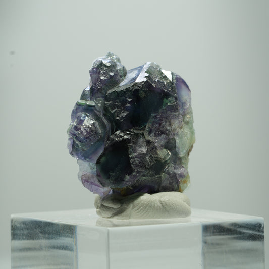 Rare Phantom Fluorite Cube Specimen, green purple Okorusu, Namibia 13*10*5mm #13506
