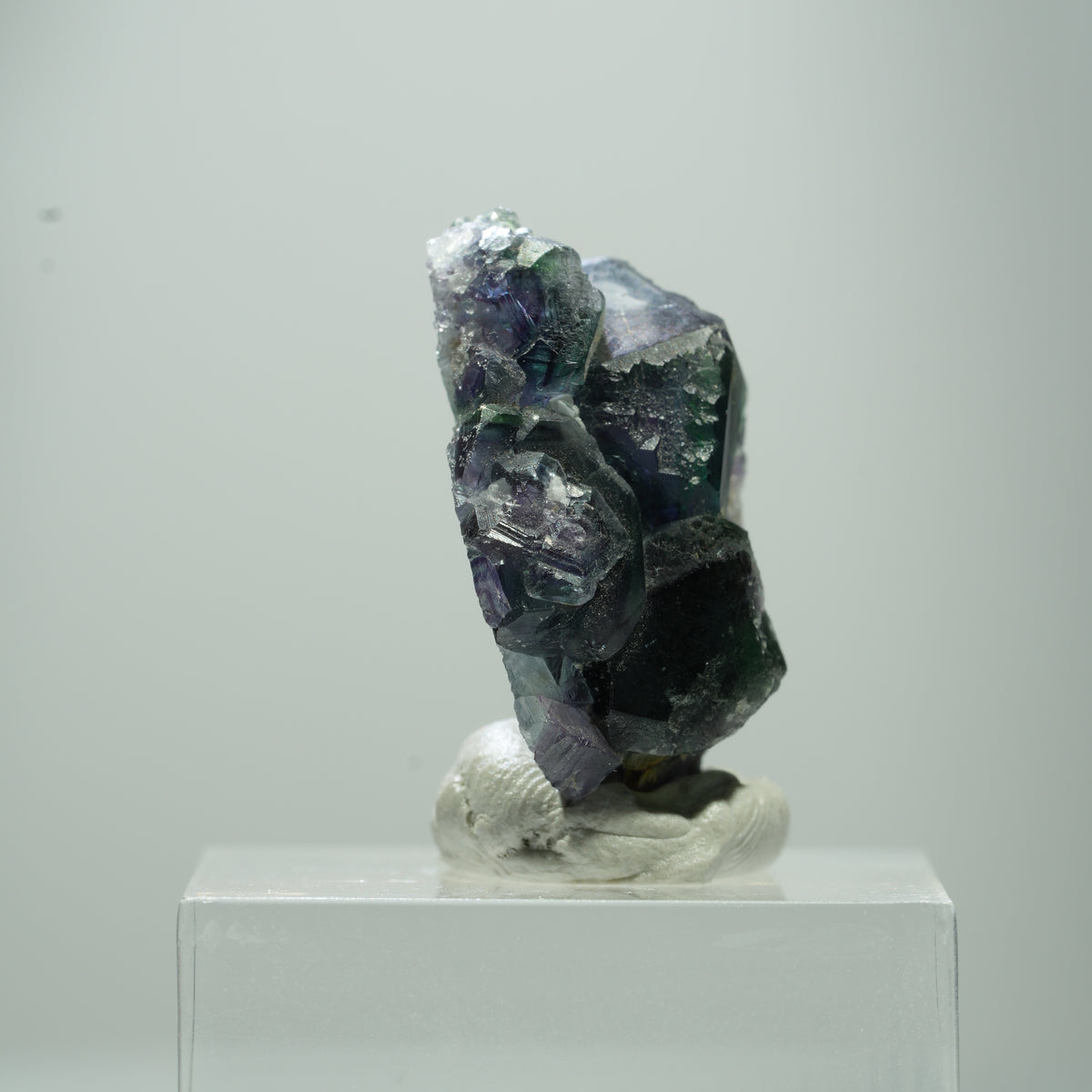 Seltene Phantom Fluorit Würfel Stufe, grün lila Okorusu, Namibia 13*10*5mm #13506