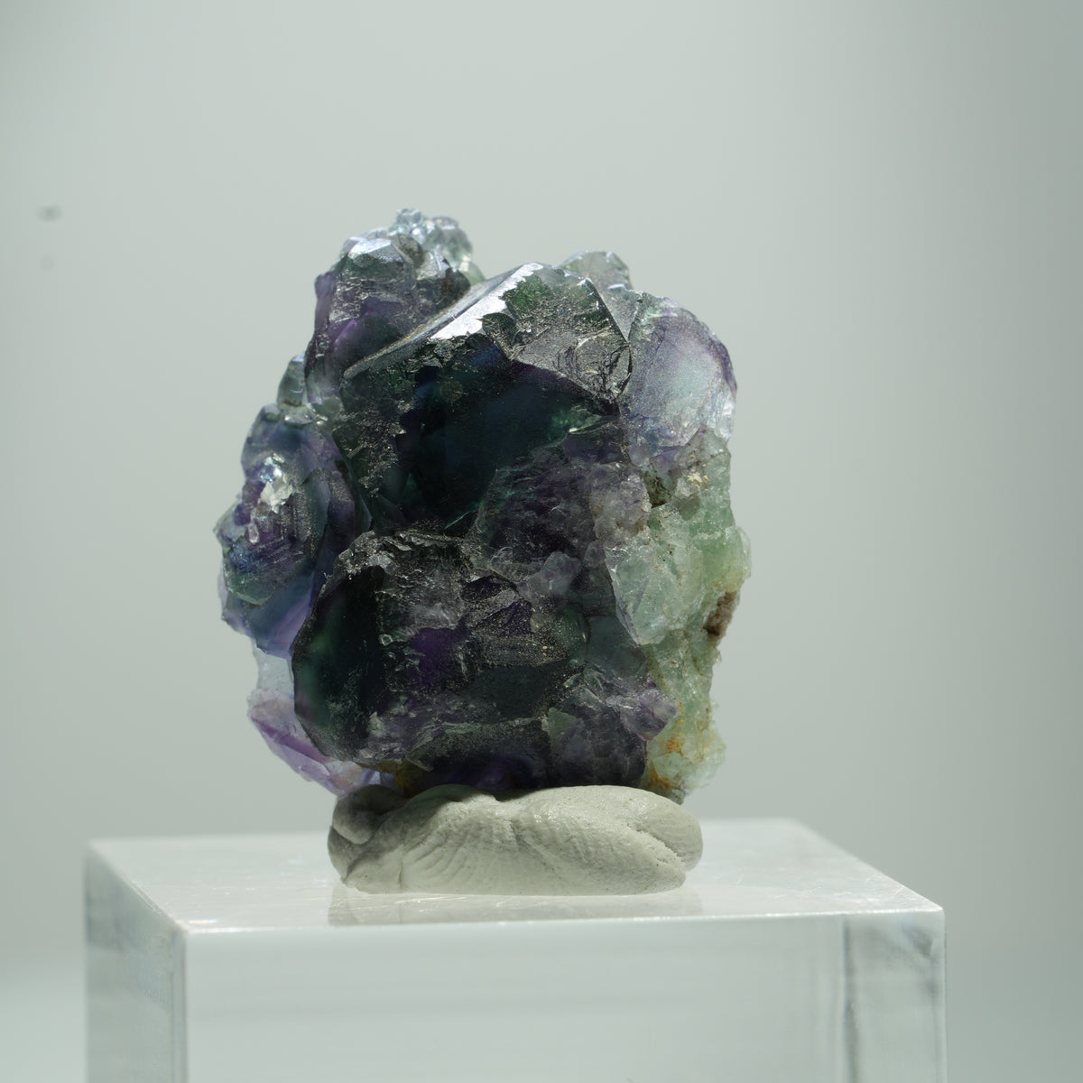 Seltene Phantom Fluorit Würfel Stufe, grün lila Okorusu, Namibia 13*10*5mm #13506