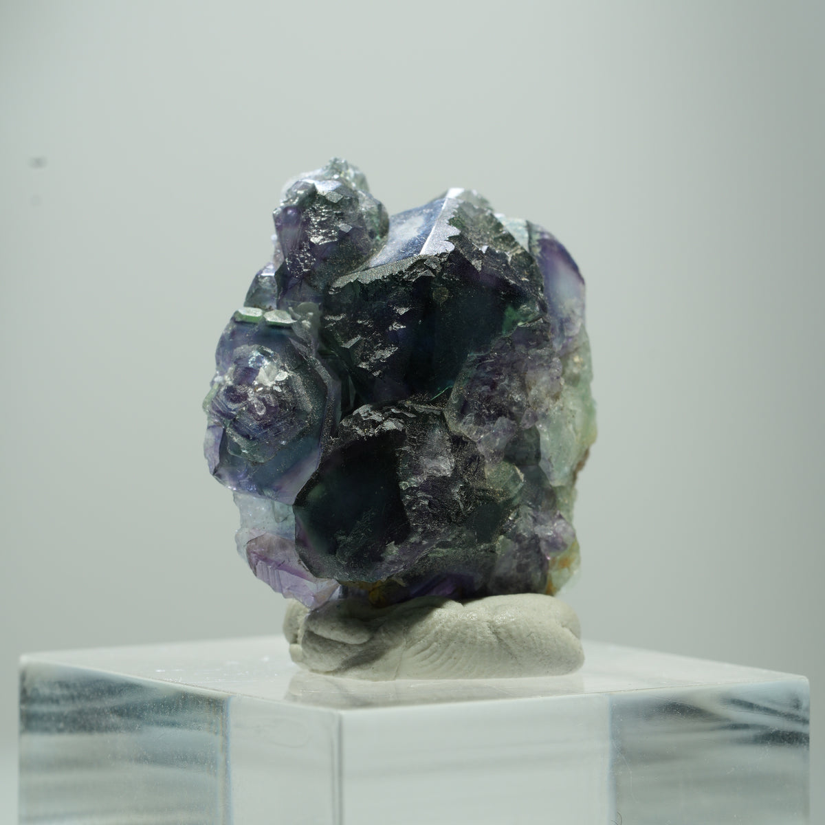 Seltene Phantom Fluorit Würfel Stufe, grün lila Okorusu, Namibia 13*10*5mm #13506