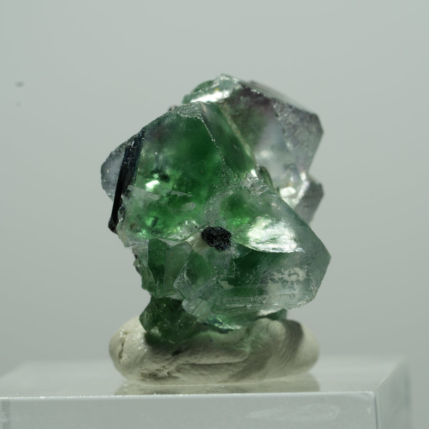 Phantom Fluorit Würfel, Schörl Turmalin, Muskovit Erongo, Namibia 11*10*7mm #13507