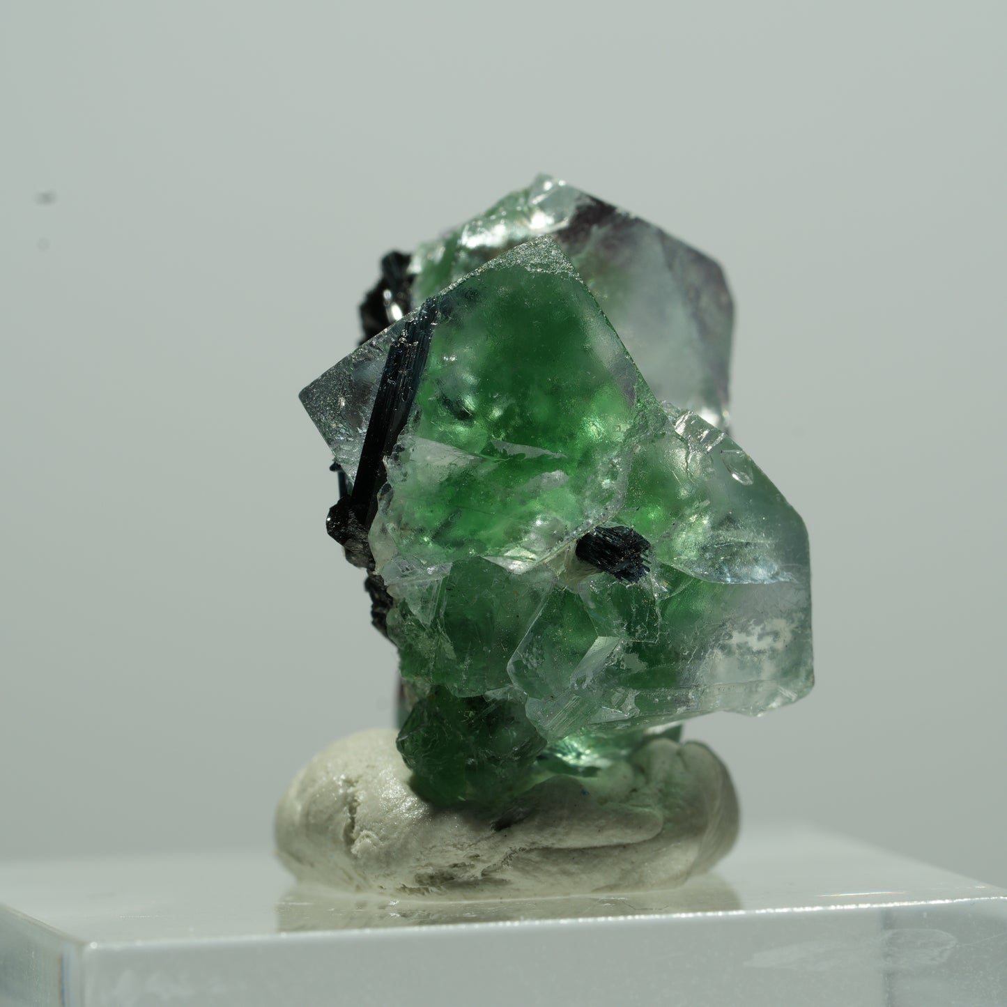 Phantom Fluorit Würfel, Schörl Turmalin, Muskovit Erongo, Namibia 11*10*7mm #13507