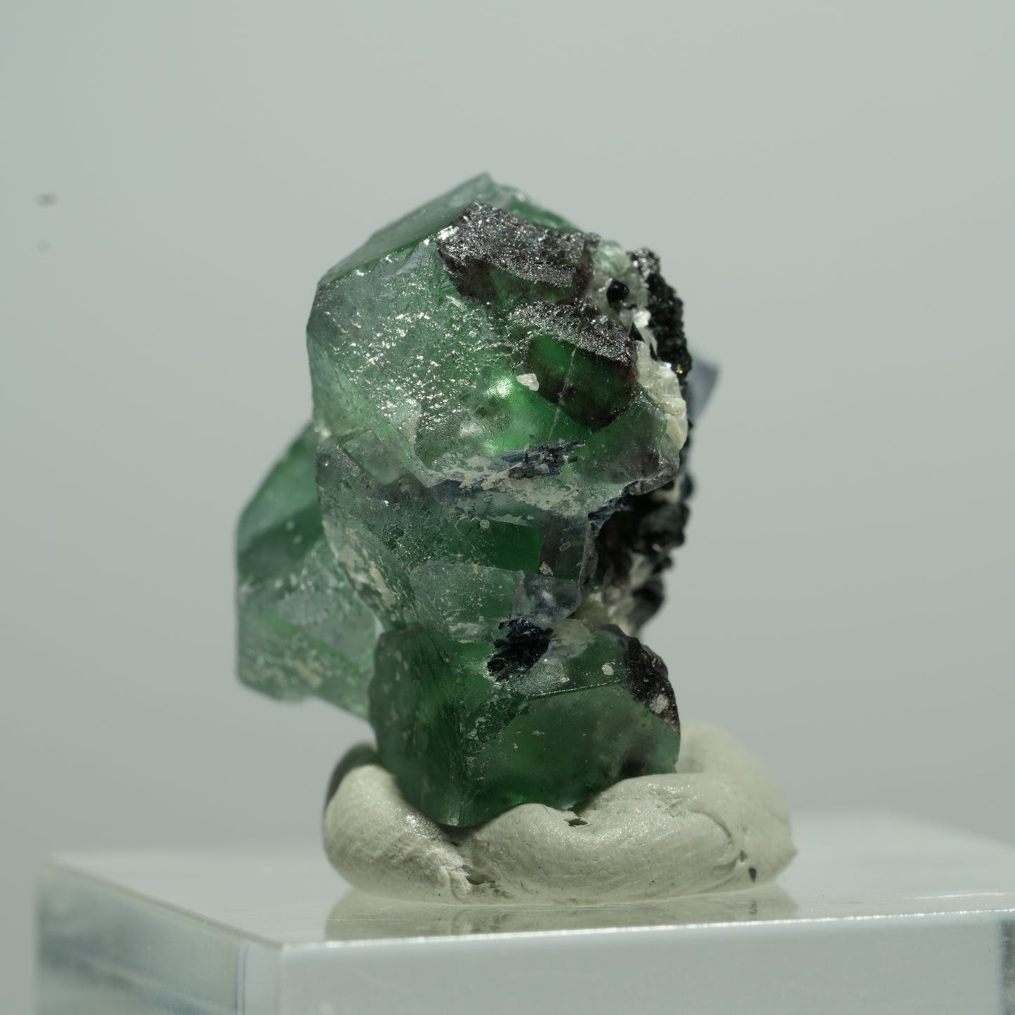 Phantom Fluorit Würfel, Schörl Turmalin, Muskovit Erongo, Namibia 11*10*7mm #13507