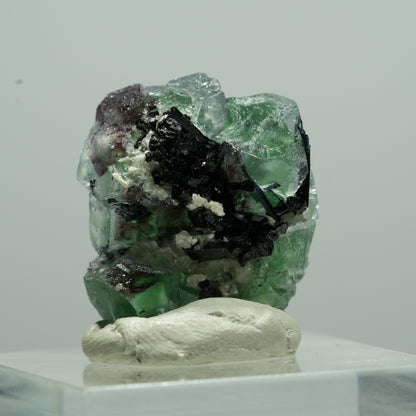 Phantom Fluorit Würfel, Schörl Turmalin, Muskovit Erongo, Namibia 11*10*7mm #13507