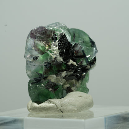 Phantom Fluorit Würfel, Schörl Turmalin, Muskovit Erongo, Namibia 11*10*7mm #13507