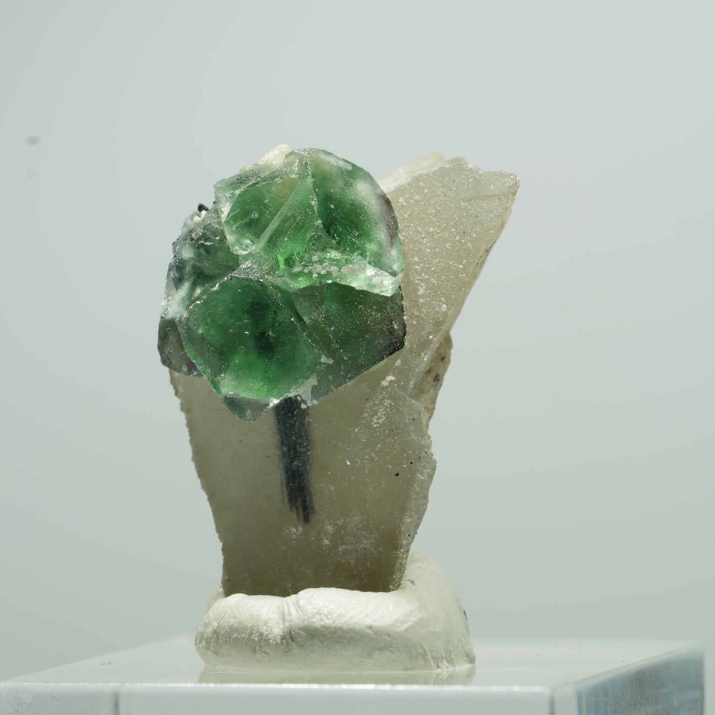 Phantom Fluorit, Schörl Turmalin, Muskovit, Rauchquarz Stufe Erongo, Namibia 14*10*6mm #13508