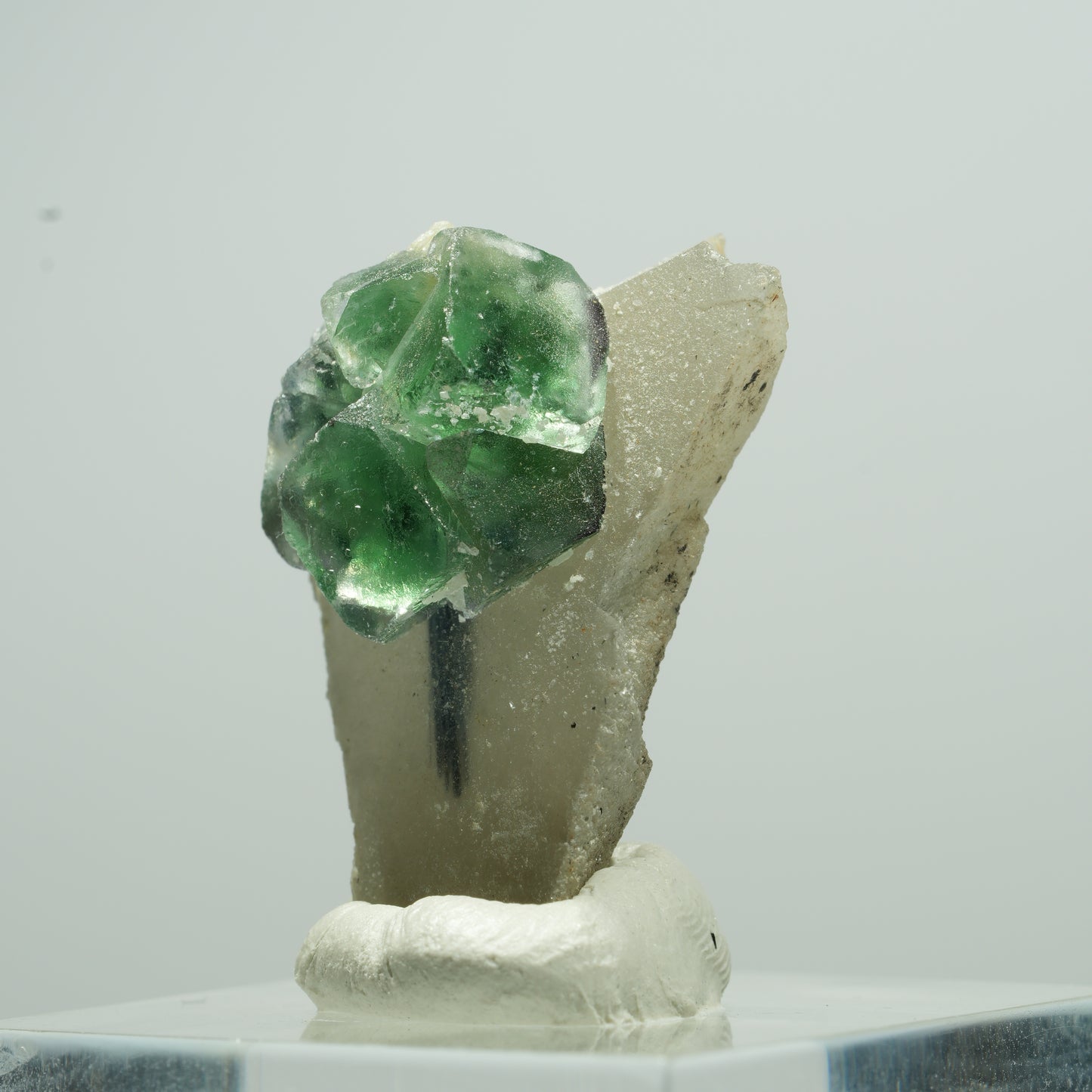 Phantom Fluorit, Schörl Turmalin, Muskovit, Rauchquarz Stufe Erongo, Namibia 14*10*6mm #13508