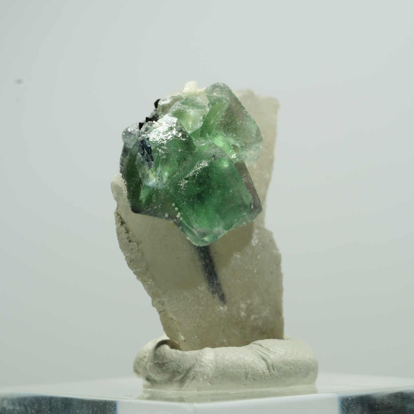 Phantom Fluorit, Schörl Turmalin, Muskovit, Rauchquarz Stufe Erongo, Namibia 14*10*6mm #13508