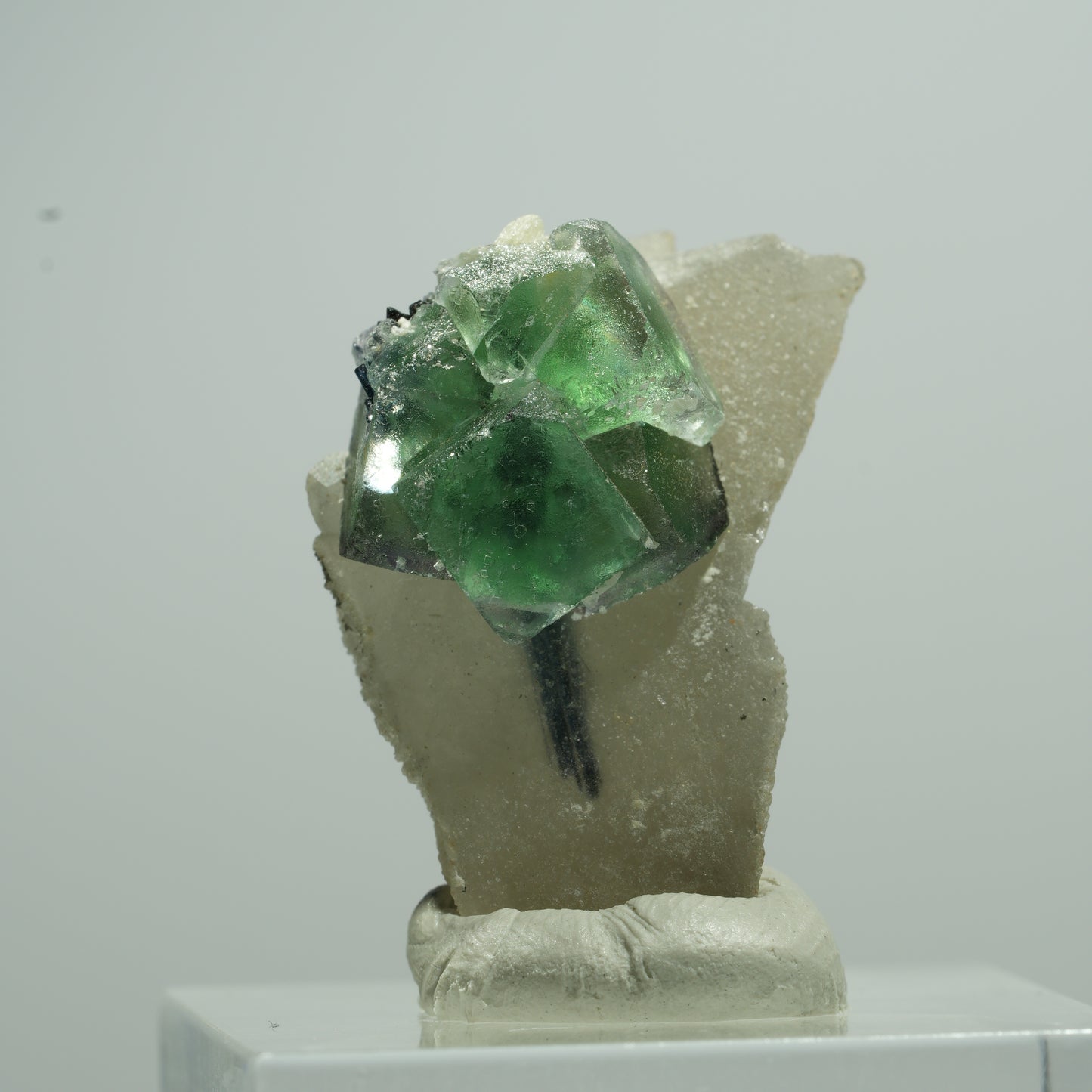 Phantom Fluorit, Schörl Turmalin, Muskovit, Rauchquarz Stufe Erongo, Namibia 14*10*6mm #13508