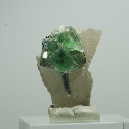 Phantom Fluorit, Schörl Turmalin, Muskovit, Rauchquarz Stufe Erongo, Namibia 14*10*6mm #13508
