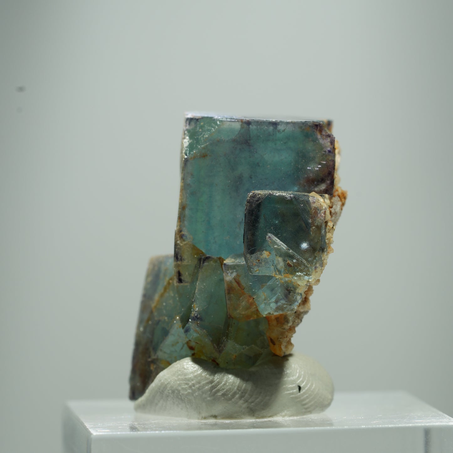 Seltene Phantom Fluorit Würfel Stufe, grün lila Okorusu, Namibia 12*12*6mm #13509