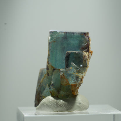 Seltene Phantom Fluorit Würfel Stufe, grün lila Okorusu, Namibia 12*12*6mm #13509
