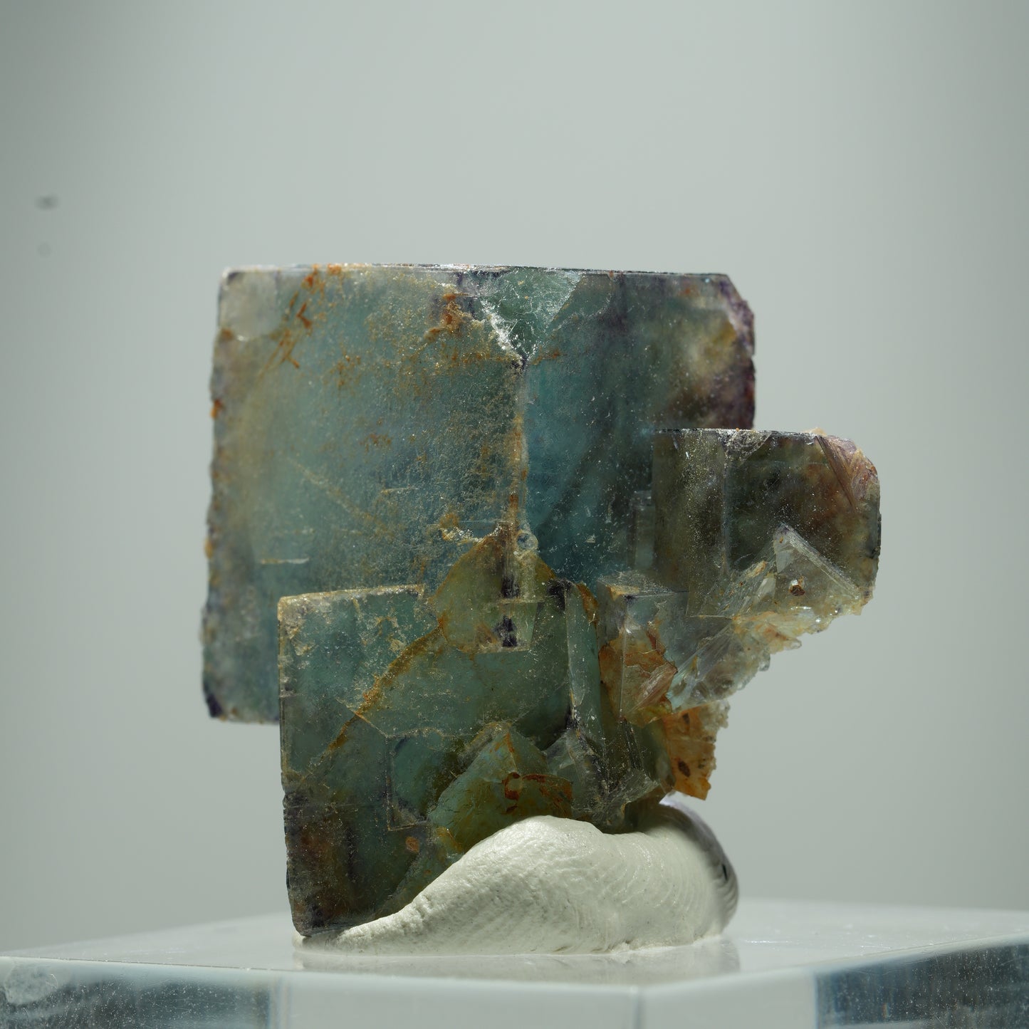 Seltene Phantom Fluorit Würfel Stufe, grün lila Okorusu, Namibia 12*12*6mm #13509