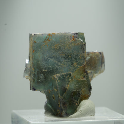 Seltene Phantom Fluorit Würfel Stufe, grün lila Okorusu, Namibia 12*12*6mm #13509
