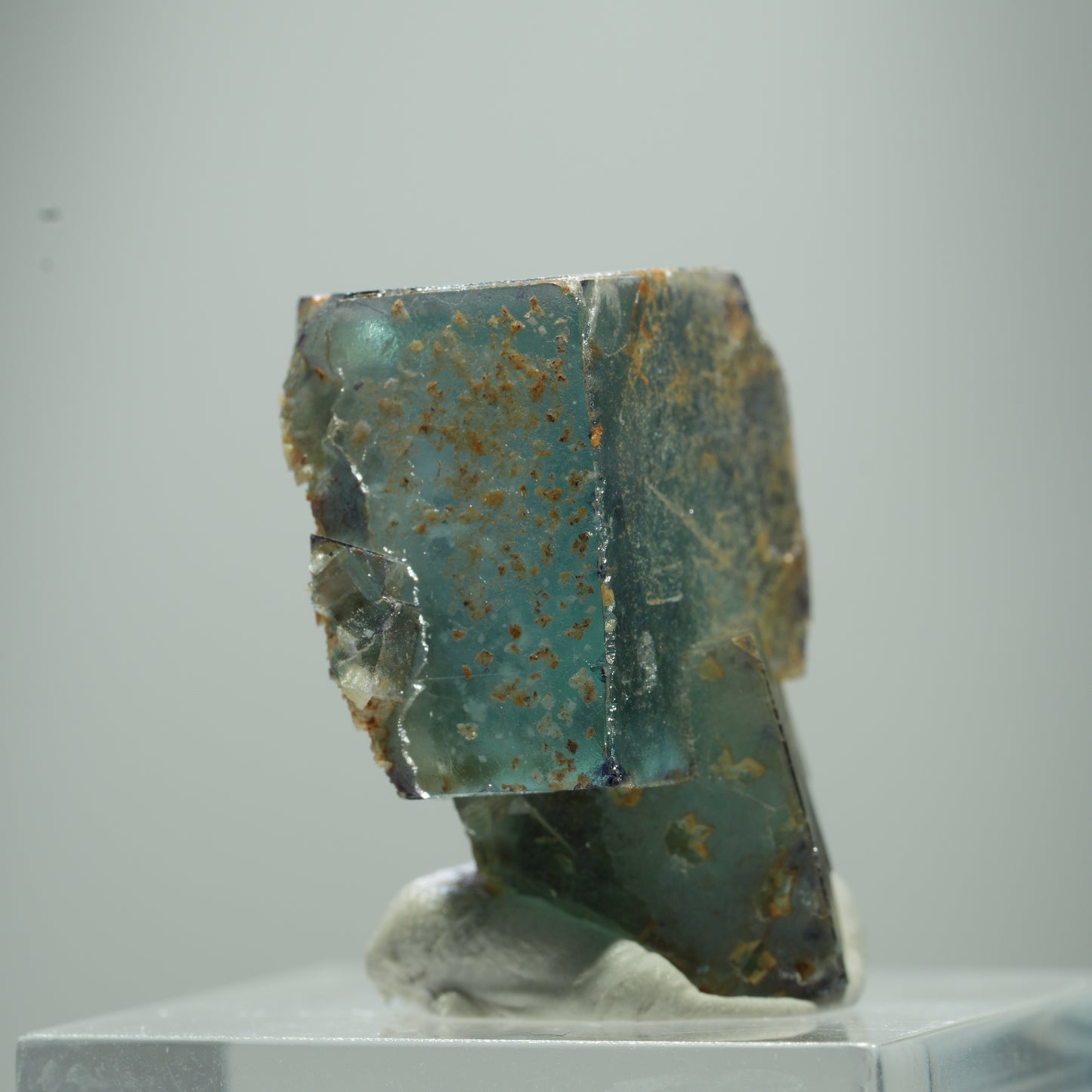 Seltene Phantom Fluorit Würfel Stufe, grün lila Okorusu, Namibia 12*12*6mm #13509