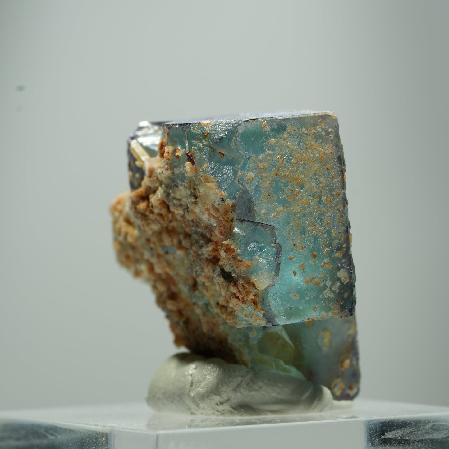 Seltene Phantom Fluorit Würfel Stufe, grün lila Okorusu, Namibia 12*12*6mm #13509