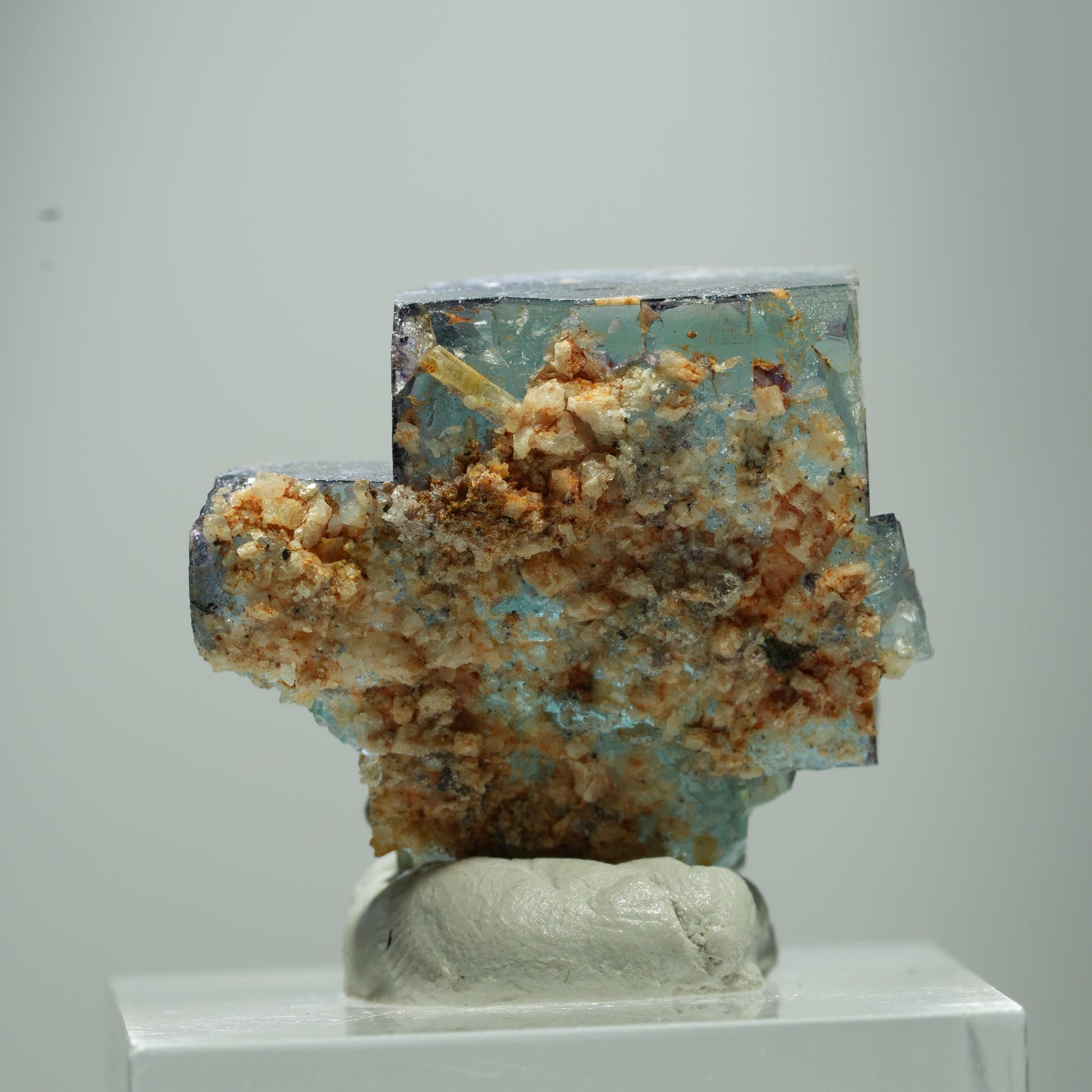 Seltene Phantom Fluorit Würfel Stufe, grün lila Okorusu, Namibia 12*12*6mm #13509