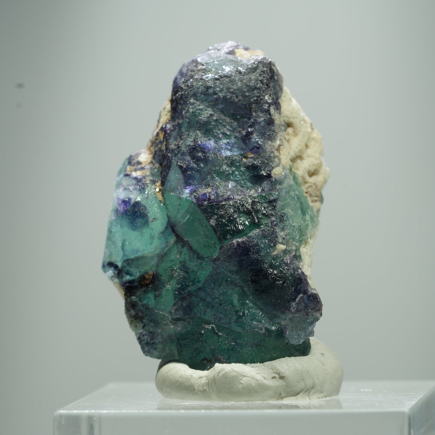 Seltene Phantom Fluorit Würfel Stufe, grün lila Erongo, Namibia 15*10*7mm #13510