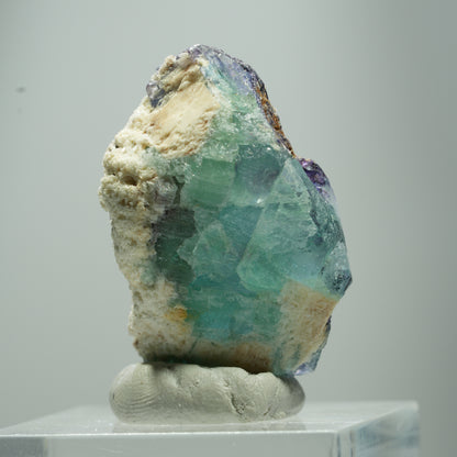 Seltene Phantom Fluorit Würfel Stufe, grün lila Erongo, Namibia 15*10*7mm #13510