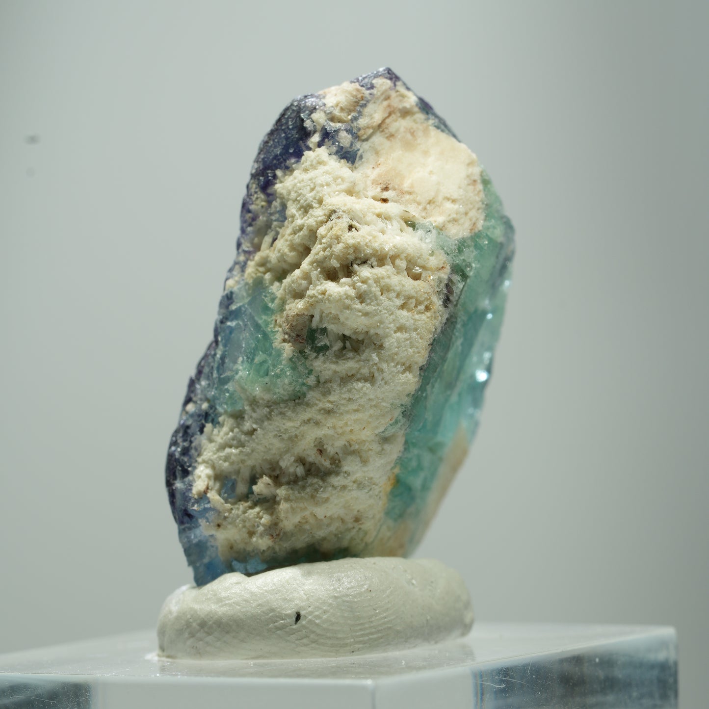 Seltene Phantom Fluorit Würfel Stufe, grün lila Erongo, Namibia 15*10*7mm #13510