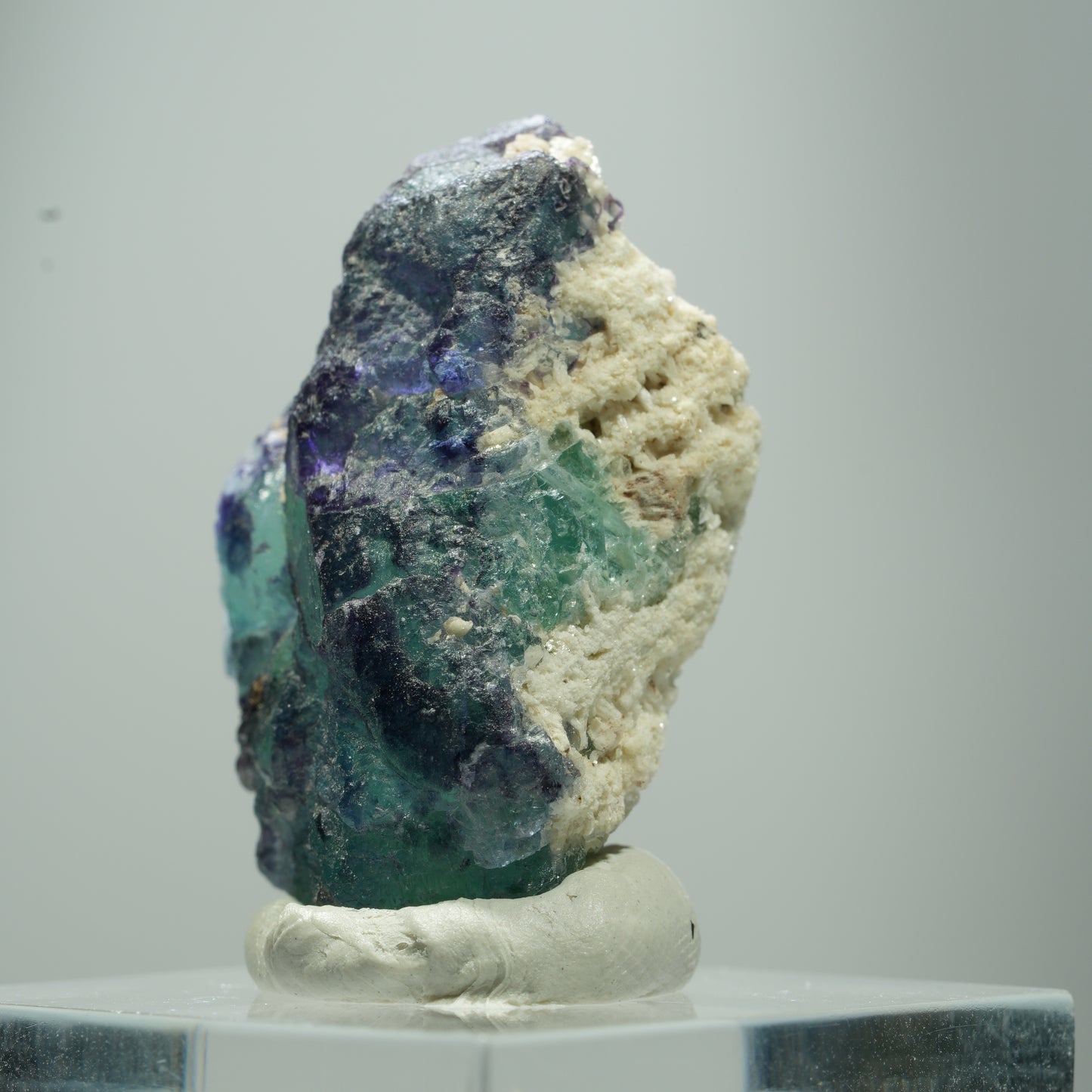 Seltene Phantom Fluorit Würfel Stufe, grün lila Erongo, Namibia 15*10*7mm #13510