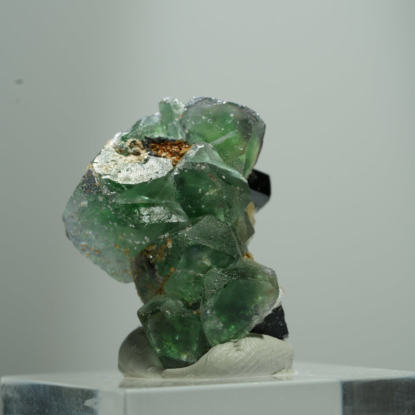 Phantom Fluorit Würfel, Schörl Turmalin, Muskovit Erongo, Namibia 13*10*8mm #13511
