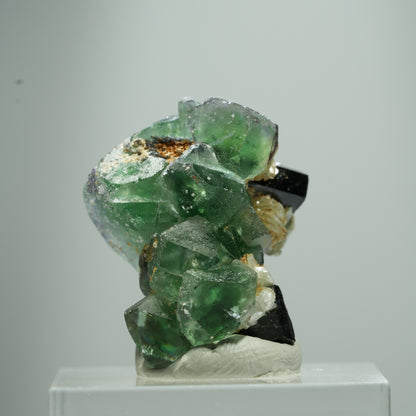 Phantom Fluorit Würfel, Schörl Turmalin, Muskovit Erongo, Namibia 13*10*8mm #13511