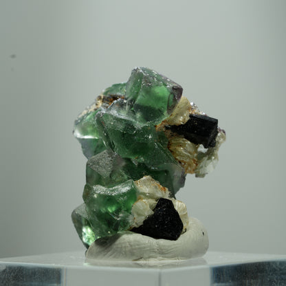 Phantom Fluorit Würfel, Schörl Turmalin, Muskovit Erongo, Namibia 13*10*8mm #13511