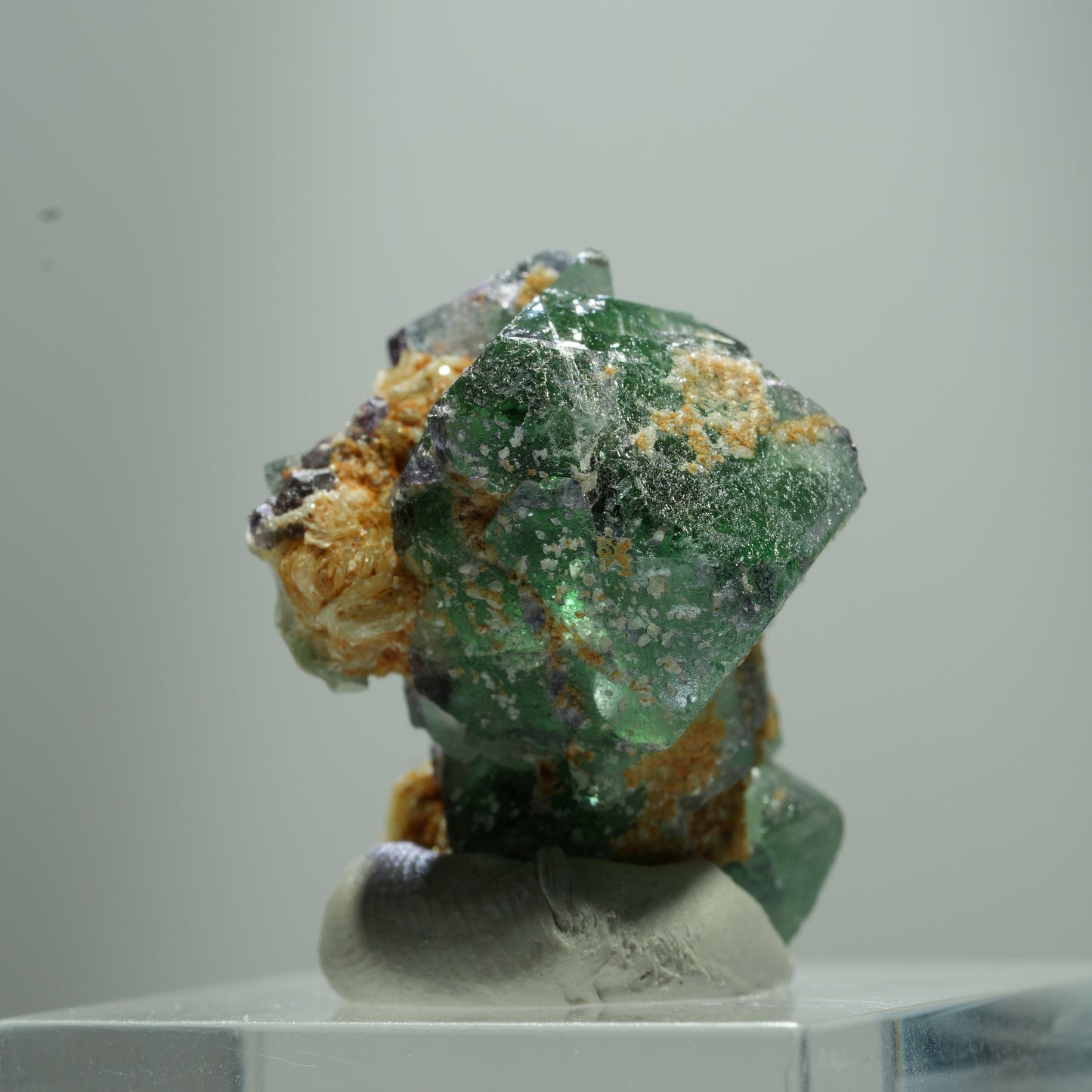 Phantom Fluorit Würfel, Schörl Turmalin, Muskovit Erongo, Namibia 13*10*8mm #13511