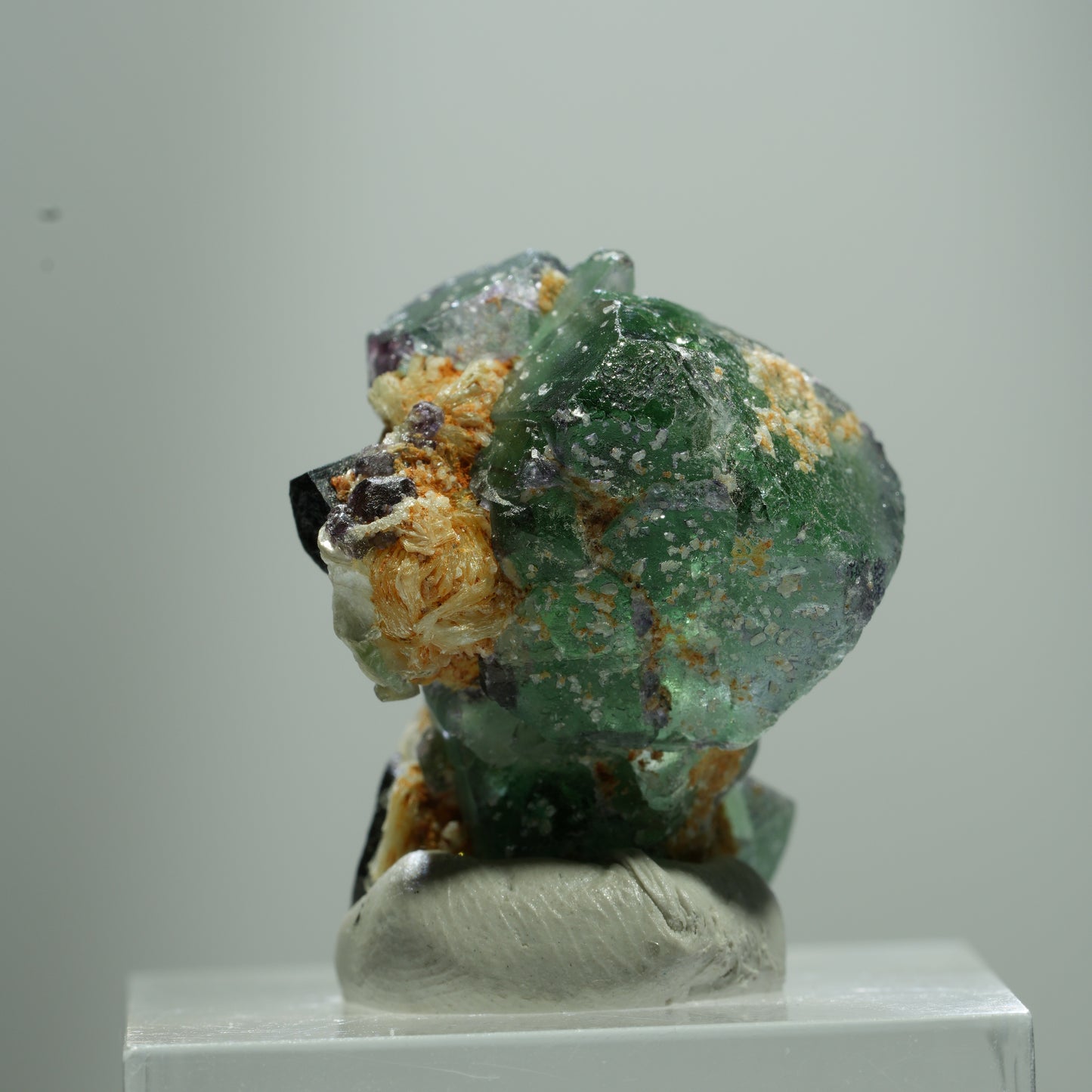 Phantom Fluorit Würfel, Schörl Turmalin, Muskovit Erongo, Namibia 13*10*8mm #13511