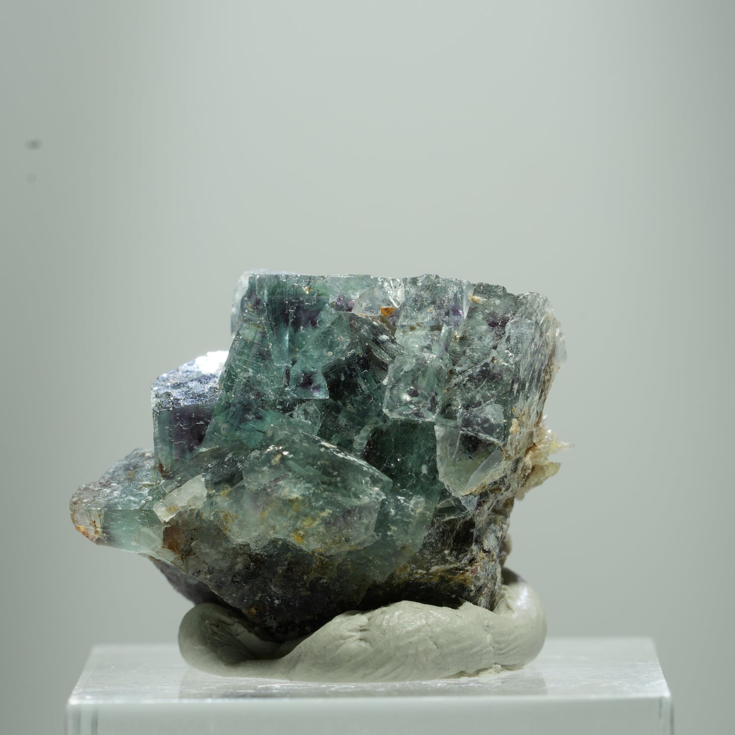 Seltene Phantom Fluorit Würfel Stufe, grün lila Erongo, Namibia 13*10*8mm #13512