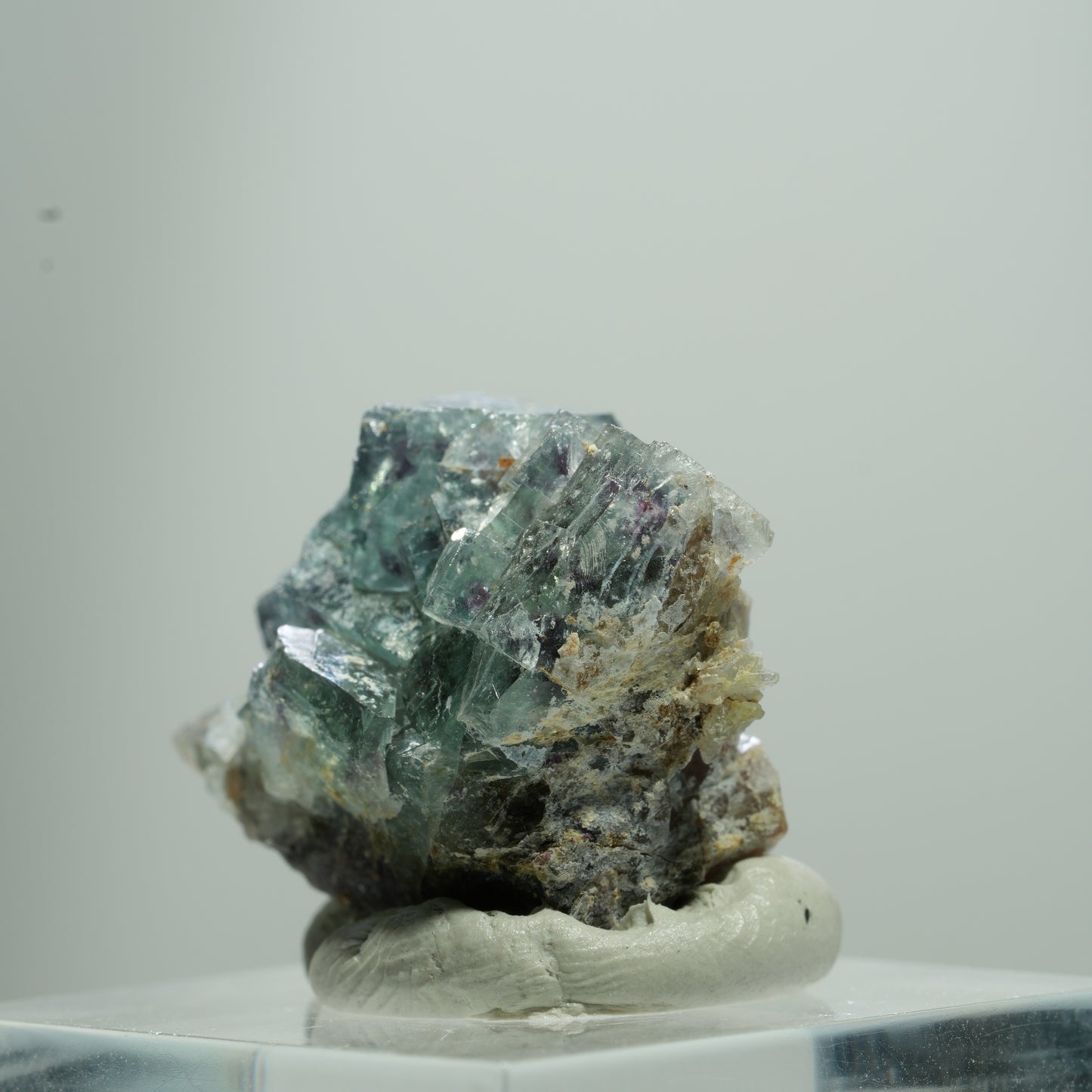 Seltene Phantom Fluorit Würfel Stufe, grün lila Erongo, Namibia 13*10*8mm #13512