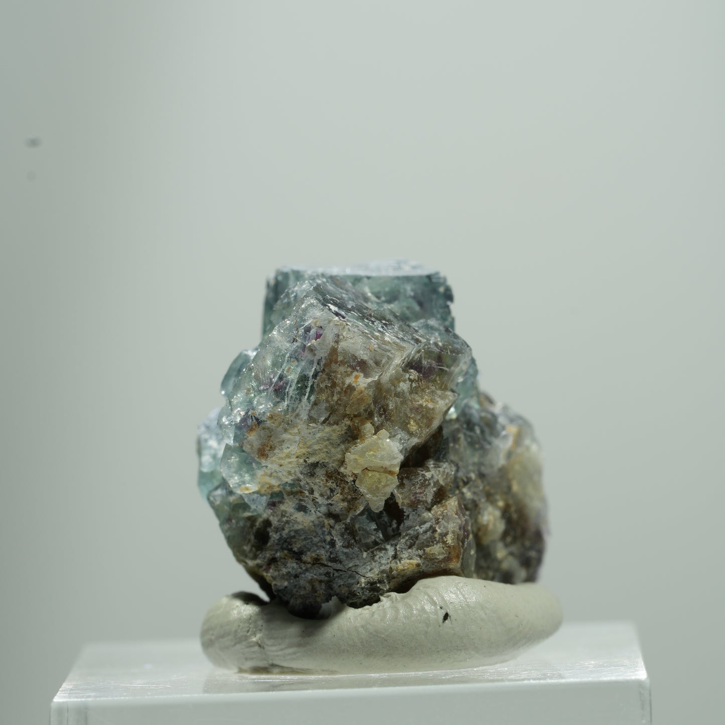Seltene Phantom Fluorit Würfel Stufe, grün lila Erongo, Namibia 13*10*8mm #13512