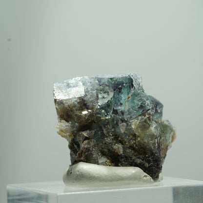 Seltene Phantom Fluorit Würfel Stufe, grün lila Erongo, Namibia 13*10*8mm #13512