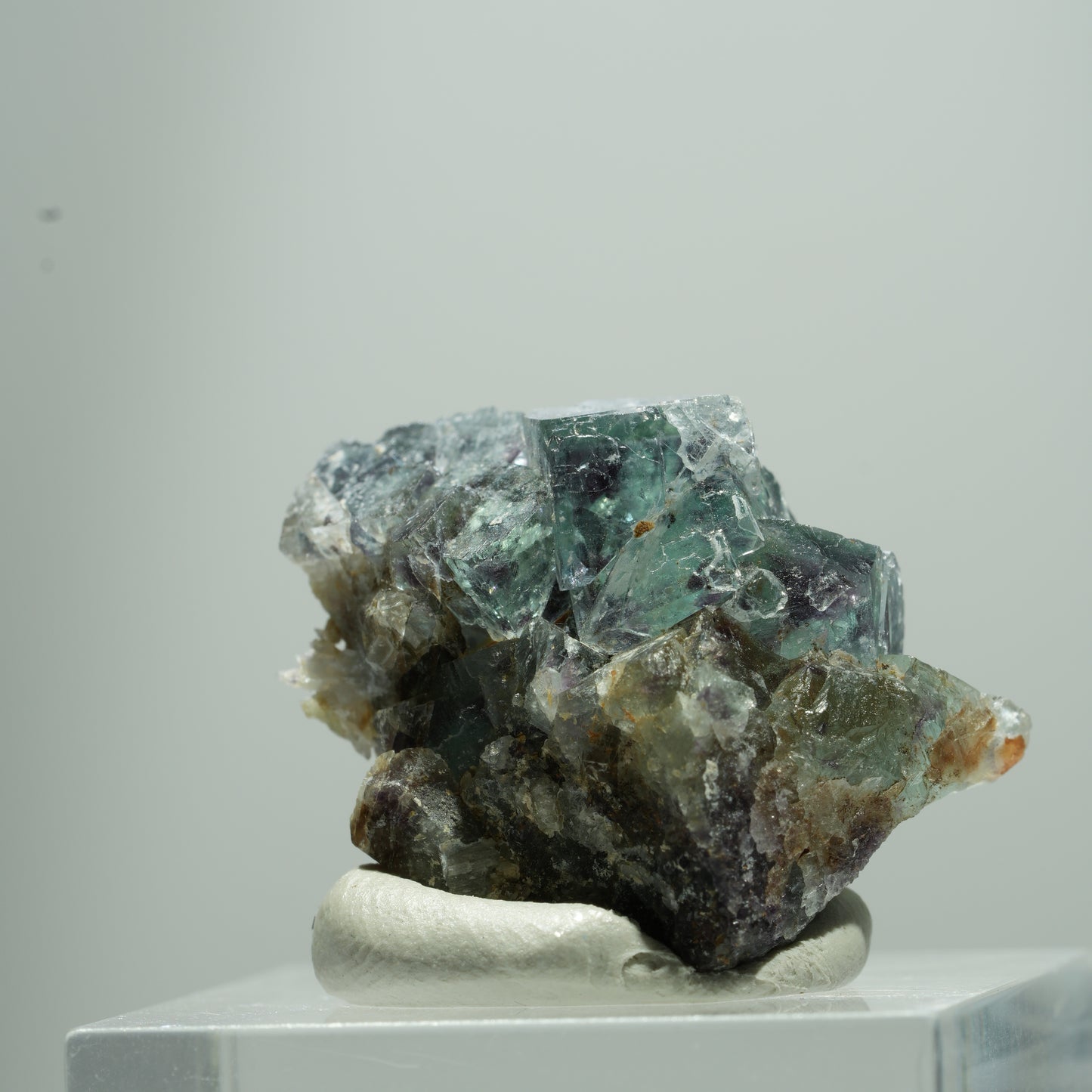 Seltene Phantom Fluorit Würfel Stufe, grün lila Erongo, Namibia 13*10*8mm #13512