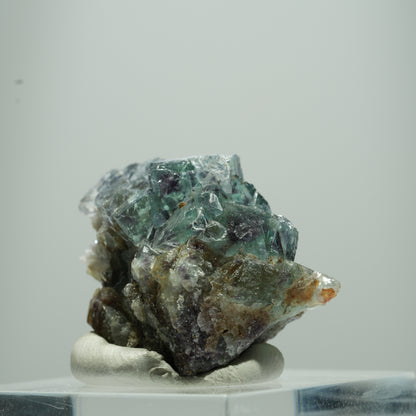 Seltene Phantom Fluorit Würfel Stufe, grün lila Erongo, Namibia 13*10*8mm #13512