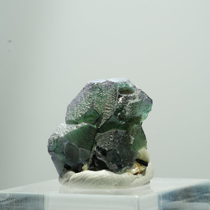 Phantom Fluorit hexagonal, Schörl Turmalin, Muskovit Erongo, Namibia 11*9*8mm #13514