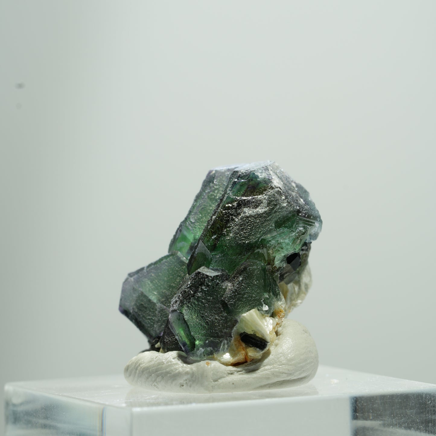 Phantom Fluorit hexagonal, Schörl Turmalin, Muskovit Erongo, Namibia 11*9*8mm #13514