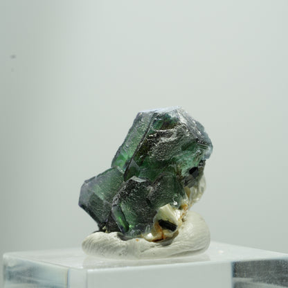 Phantom Fluorit hexagonal, Schörl Turmalin, Muskovit Erongo, Namibia 11*9*8mm #13514