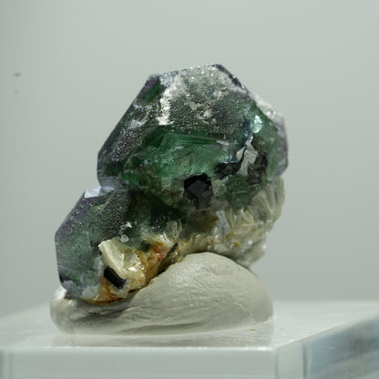 Phantom Fluorit hexagonal, Schörl Turmalin, Muskovit Erongo, Namibia 11*9*8mm #13514
