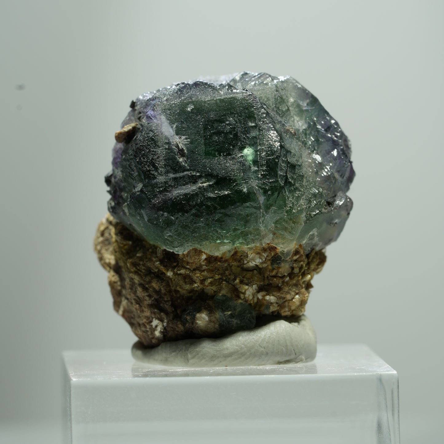 Phantom Fluorit Würfel, Schörl Turmalin, Muskovit Erongo, Namibia 14*12*11mm #13516