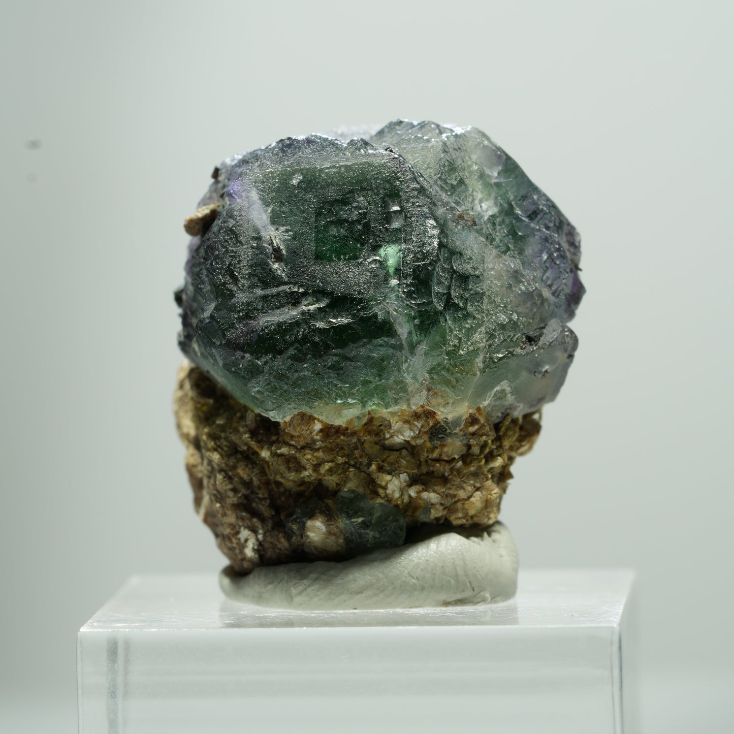 Phantom Fluorit Würfel, Schörl Turmalin, Muskovit Erongo, Namibia 14*12*11mm #13516