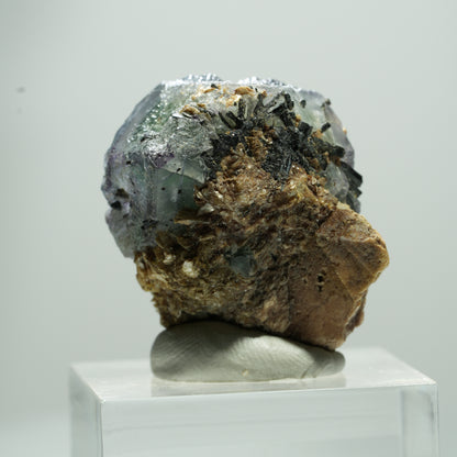 Phantom Fluorit Würfel, Schörl Turmalin, Muskovit Erongo, Namibia 14*12*11mm #13516
