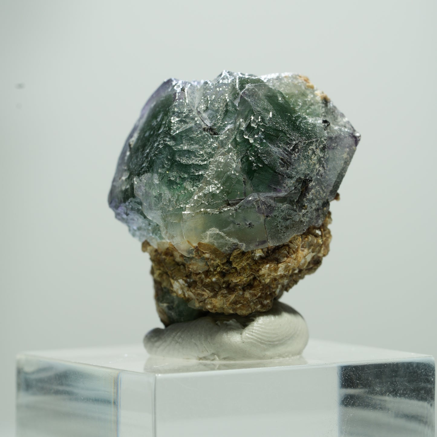 Phantom Fluorit Würfel, Schörl Turmalin, Muskovit Erongo, Namibia 14*12*11mm #13516