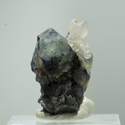 Seltene klare Phantom Fluorit Würfel, Quarz Stufe Erongo, Namibia 13*9*7mm #13517