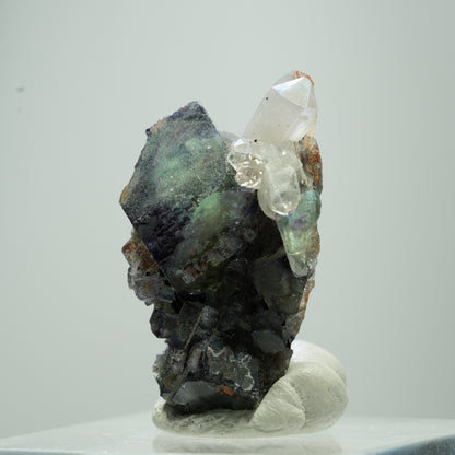 Seltene klare Phantom Fluorit Würfel, Quarz Stufe Erongo, Namibia 13*9*7mm #13517