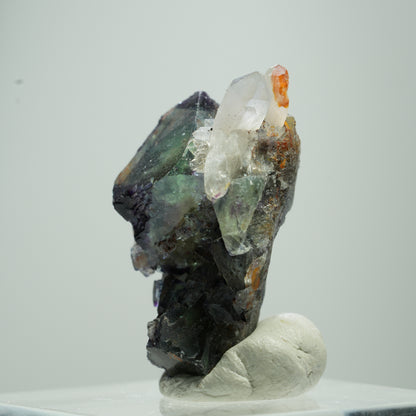 Seltene klare Phantom Fluorit Würfel, Quarz Stufe Erongo, Namibia 13*9*7mm #13517