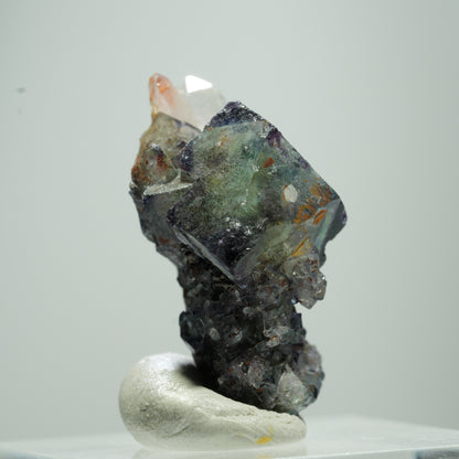 Seltene klare Phantom Fluorit Würfel, Quarz Stufe Erongo, Namibia 13*9*7mm #13517